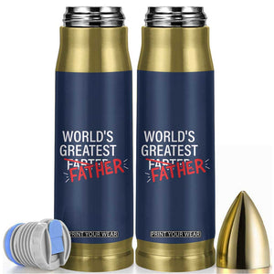 Funny Father's Day Gift For Dad Bullet Tumbler World's Best Farter I Mean Father TB10 Navy Print Your Wear