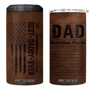 Funny Father's Day Gift For Daddy 4 in 1 Can Cooler Tumbler Christmas Birthday Gifts For Dad From Daughter Son TB10 One Size: 16 oz Brown Print Your Wear