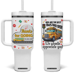 Bus Driver Gifts Tumbler With Handle School Bus Driver Christmas Appreciation Retired Drivers Gift TB10 One Size: 40 oz White Print Your Wear