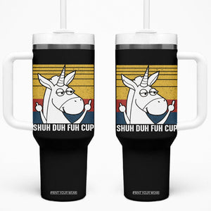 Funny Rude Tumbler With Handle Shu Duh Fuh Cup Funny Gag Gifts for Friend Coworker TB10 One Size: 40 oz Black Print Your Wear