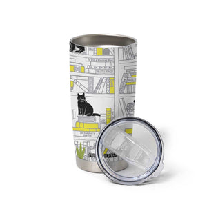 Book Lovers Gifts Tumbler Cup Library Cat Bookish Gifts For Readers Librarian TB10 Print Your Wear