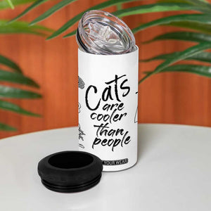 Cat Lover Gifts 4 in 1 Can Cooler Tumbler Cats Are Cooler Than People Black Cat Mom TB10 Print Your Wear