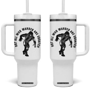 Bigfoot Tumbler With Handle Sasquatch Outdoor Camping Mountain Nature Hiking Camp Lover Gift TB10 One Size: 40 oz White Print Your Wear