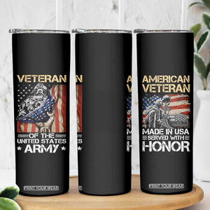 Veteran Of The United States Army Skinny Tumbler Vintage American Flag TB10 Print Your Wear