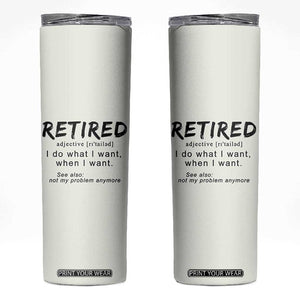 Funny Retirement Gifts Skinny Tumbler Retired Definition Coworker Gag Gifts TB10 Pale Print Your Wear