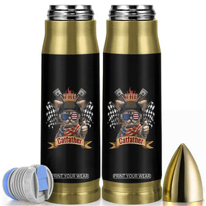 The Catfather Bullet Tumbler Best Cat Dad Ever Funny Father's Day Cat Lover Gift TB10 Black Print Your Wear