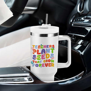 Teacher Life Tumbler With Handle Thank You For Helping Me Grow Best Teacher Appreciation Gifts TB10 Print Your Wear