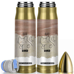 Funny Cat Dad Bullet Tumbler Father's Day Cat Lover Gag Gift TB10 Brown Print Your Wear