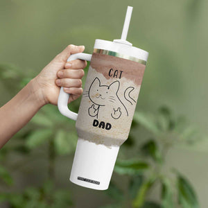 Funny Cat Dad Tumbler With Handle Father's Day Cat Lover Gag Gift TB10 Print Your Wear