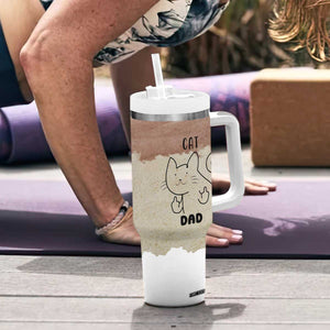 Funny Cat Dad Tumbler With Handle Father's Day Cat Lover Gag Gift TB10 Print Your Wear