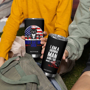 Best Cat Dad Ever Tumbler Cup Funny Father's Day Cat Lover Gag Gift American Flag TB10 Print Your Wear