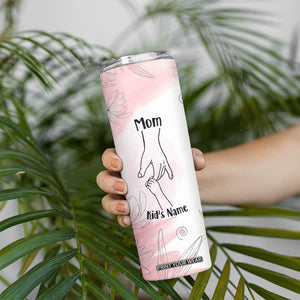 Personalized Mom Gifts Skinny Tumbler Mama Holding Hands Custom Kid Names Mothers Day Gift TB10 Print Your Wear