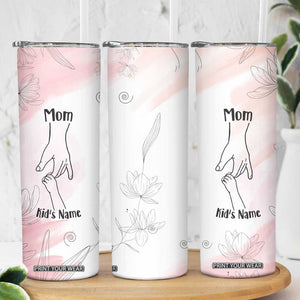 Personalized Mom Gifts Skinny Tumbler Mama Holding Hands Custom Kid Names Mothers Day Gift TB10 Print Your Wear
