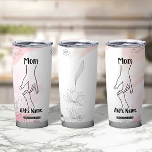 Personalized Mom Gifts Tumbler Cup Mama Holding Hands Custom Kid Names Mothers Day Gift TB10 Print Your Wear