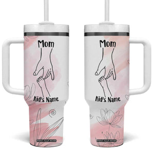 Personalized Mom Gifts Tumbler With Handle Mama Holding Hands Custom Kid Names Mothers Day Gift TB10 One Size: 40 oz Light Pink Print Your Wear