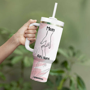 Personalized Mom Gifts Tumbler With Handle Mama Holding Hands Custom Kid Names Mothers Day Gift TB10 Print Your Wear