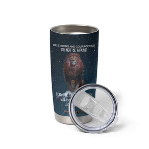 Bible Verse Tumbler Cup Inspirational Scripture Strong & Courageous Joshua 1:9 TB10 Print Your Wear