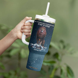 Bible Verse Tumbler With Handle Inspirational Scripture Strong & Courageous Joshua 1:9 TB10 Print Your Wear