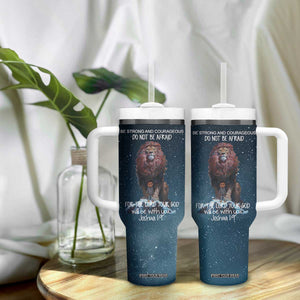 Bible Verse Tumbler With Handle Inspirational Scripture Strong & Courageous Joshua 1:9 TB10 Print Your Wear