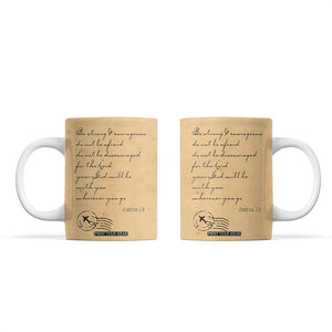 Vintage Christian Coffee Mug Be Strong and Courageous Joshua 1:9 Bible Verse TB10 Brown Print Your Wear