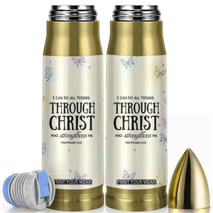 Christian Gifts for Women Faith Bullet Tumbler Christ Encouraging Bible Verse Cute Butterflies TB10 Yellow Print Your Wear