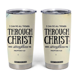 Christian Gifts for Women Faith Tumbler Cup Christ Encouraging Bible Verse Cute Butterflies TB10 Yellow Print Your Wear