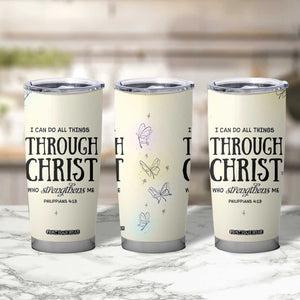 Christian Gifts for Women Faith Tumbler Cup Christ Encouraging Bible Verse Cute Butterflies TB10 Print Your Wear
