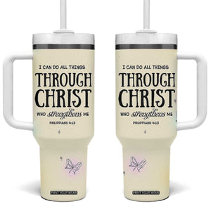 Christian Gifts for Women Faith Tumbler With Handle Christ Encouraging Bible Verse Cute Butterflies TB10 One Size: 40 oz Yellow Print Your Wear