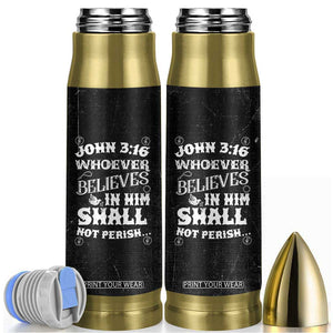 Christian Gifts for Men Bullet Tumbler Inspirational Bible Verse John 3:16 TB10 Black Print Your Wear