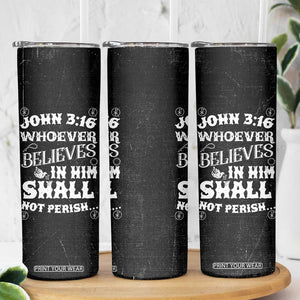Christian Gifts for Men Skinny Tumbler Inspirational Bible Verse John 3:16 TB10 Print Your Wear