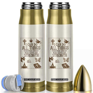 Christian Gifts Bullet Tumbler I Can Do All Things Through Christ Bible Verse Philippians 4:13 TB10 Beige Print Your Wear