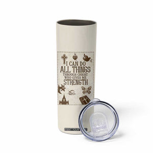 Christian Gifts Skinny Tumbler I Can Do All Things Through Christ Bible Verse Philippians 4:13 TB10 Print Your Wear