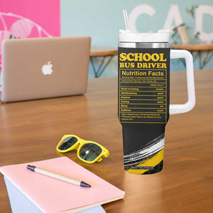 School Bus Driver Appreciation Tumbler With Handle Funny Nutrition Facts American USA Flag TB10 Print Your Wear