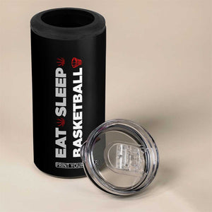 Basketball Player 4 in 1 Can Cooler Tumbler Basketballer Coach Sports Team Gift Eat Sleep Basketball TB10 Print Your Wear
