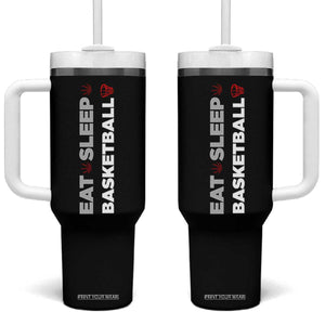 Basketball Player Tumbler With Handle Basketballer Coach Sports Team Gift Eat Sleep Basketball TB10 One Size: 40 oz Black Print Your Wear