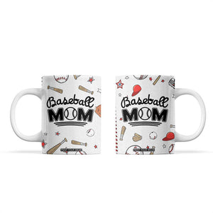 Baseball Mom Coffee Mug Mothers Day Birthday Gifts from Daughter Son TB10 Beige Print Your Wear