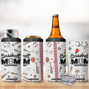 Baseball Mom 4 in 1 Can Cooler Tumbler Mothers Day Birthday Gifts from Daughter Son TB10 Print Your Wear