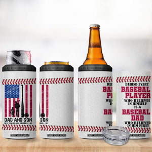 Baseball Dad 4 in 1 Can Cooler Tumbler Funny Father's Day Gift For Dad From Son US Flag TB10 Print Your Wear