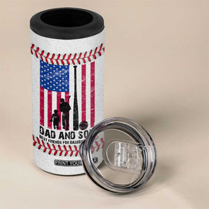 Baseball Dad 4 in 1 Can Cooler Tumbler Funny Father's Day Gift For Dad From Son US Flag TB10 Print Your Wear