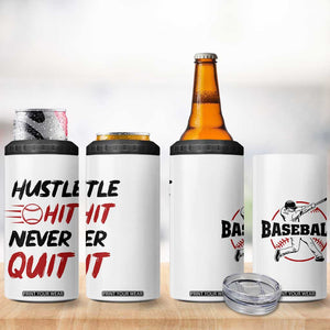 Baseball 4 in 1 Can Cooler Tumbler Never Quit Funny Baseball Player Fan Coach Catcher Pitcher TB10 Print Your Wear