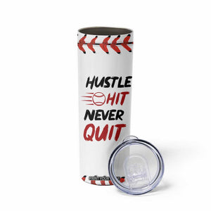 Baseball Skinny Tumbler Never Quit Funny Baseball Player Fan Coach Catcher Pitcher TB10 Print Your Wear