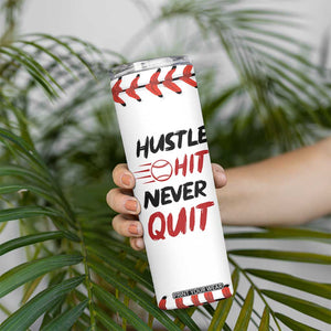 Baseball Skinny Tumbler Never Quit Funny Baseball Player Fan Coach Catcher Pitcher TB10 Print Your Wear
