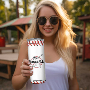 Baseball Skinny Tumbler Never Quit Funny Baseball Player Fan Coach Catcher Pitcher TB10 Print Your Wear