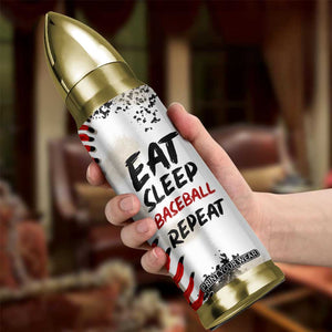 Funny Baseball Bullet Tumbler Eat Sleep Baseball Repeat Catcher Pitcher TB10 Print Your Wear