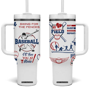 Baseball Players Tumbler With Handle Sports Lovers Coaches Gifts TB10 One Size: 40 oz White Print Your Wear