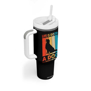 Gift For Dog Lovers Tumbler With Handle Retro Life Is Better With A Dog TB10 Print Your Wear