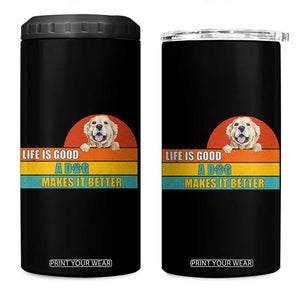 Gift For Dog Lovers 4 in 1 Can Cooler Tumbler Cute Retro A Dog Makes It Better TB10 One Size: 16 oz Black Print Your Wear