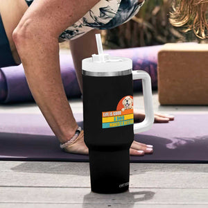 Gift For Dog Lovers Tumbler With Handle Cute Retro A Dog Makes It Better TB10 Print Your Wear