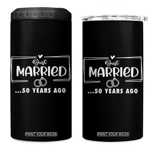 Just Married 50 Years Ago 4 in 1 Can Cooler Tumbler 50th Anniversary Gift TB10 One Size: 16 oz Black Print Your Wear