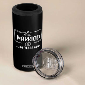 Just Married 50 Years Ago 4 in 1 Can Cooler Tumbler 50th Anniversary Gift TB10 Print Your Wear